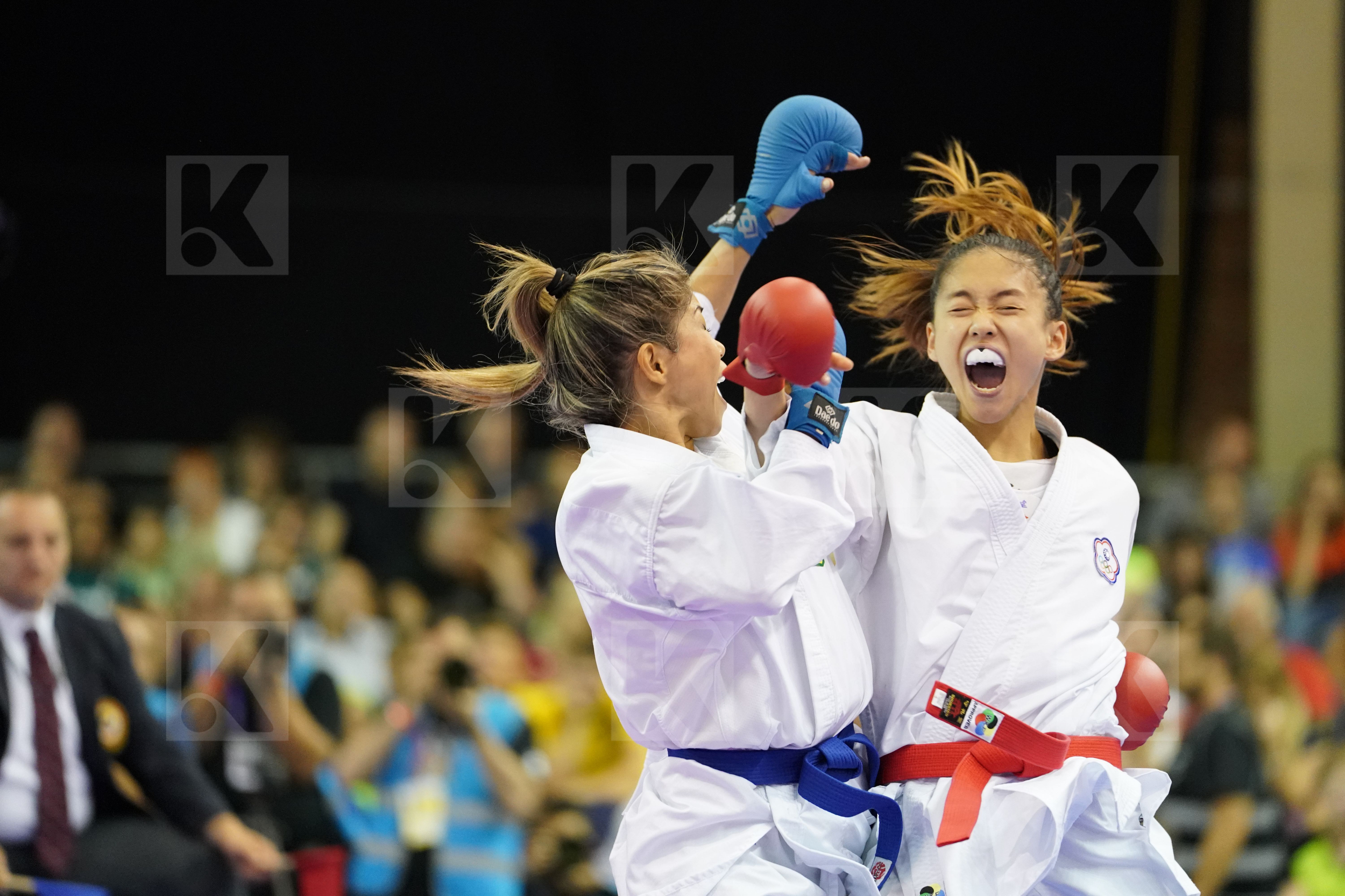 Brazil Chinese Taipei Female Kumite -55kg Gold match Kumizaki Valeria Wen Tzu-Yun